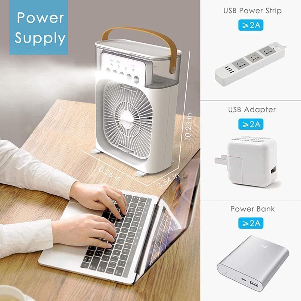 Mini Cooler for Room Cooling AC Portable Mini Fan Artic Cooler with 7 Co (off White)